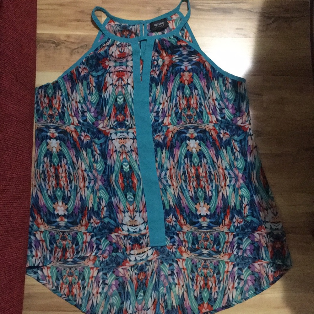 Nicole Miller spaghetti strapped shirt.